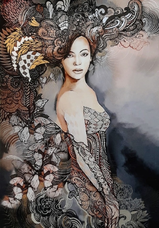 Madame Butterfly Grey ZDOBIONA 70x100 cm.jpg