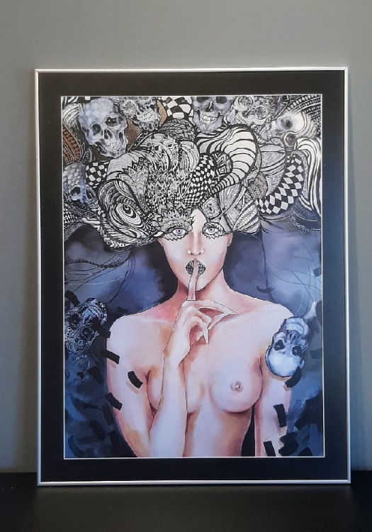 Pożegnanie Aleksandra 50x70, rama alu silver 60x80 cm, czarne p-p, inkografia-2.jpg