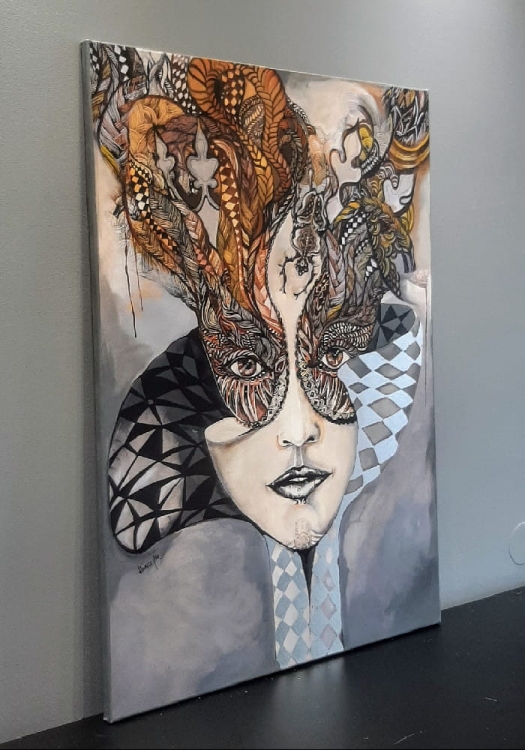 Królowa Margot, 70x100 cm, giclee, obraz Maggie Piu, lewy bok.jpg