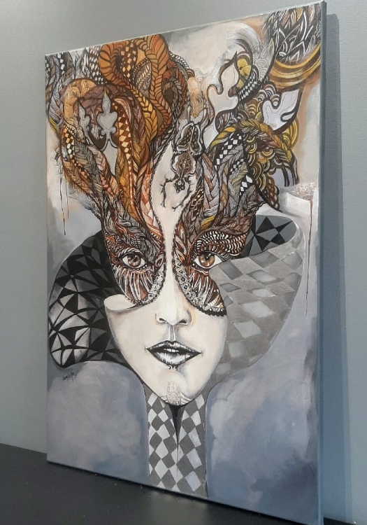 Królowa Margot, 70x100 cm, giclee, obraz Maggie Piu, prawy bok.jpg