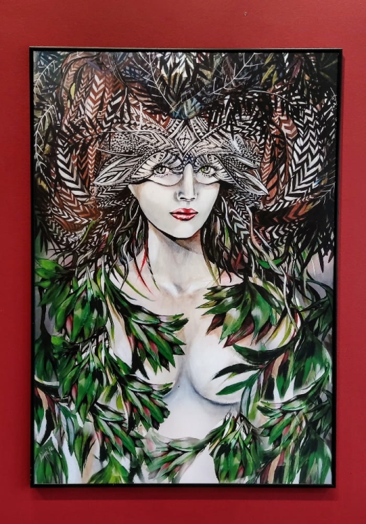 Viridis 70x100 cm, rama alu black 70x100 cm, antyreflex, red wall.jpg