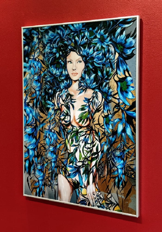 Niebieska 50x70 cm, rama alu silver 50x70 cm, bok prawy.jpg