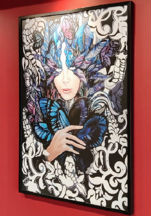 Lady Cho 70x100 cm, rama basic 72x102, antyreflex, bok prawy.jpg