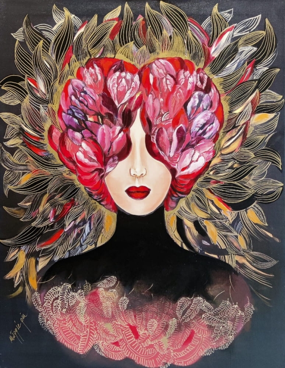 Miłość jest ślepa, 70x90 cm, technika mieszana, obraz Maggie Piu.jpg