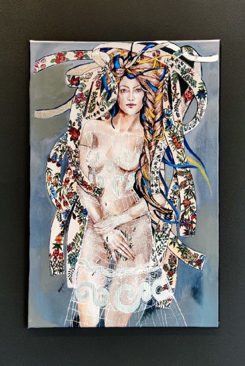 Miodobranie, 60x90 cm, giclee, Maggie Piu, black wall.jpg