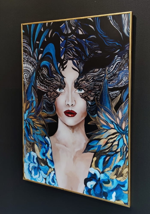 Goldiva Szafiro II 70x100, rama alu gold 70x100 cm, right side antyreflex.jpg