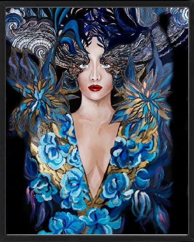 plakat Maggie Piu, Goldiva Szafiro I, 40x50 cm, rama basic czarna 42x52 cm.jpg