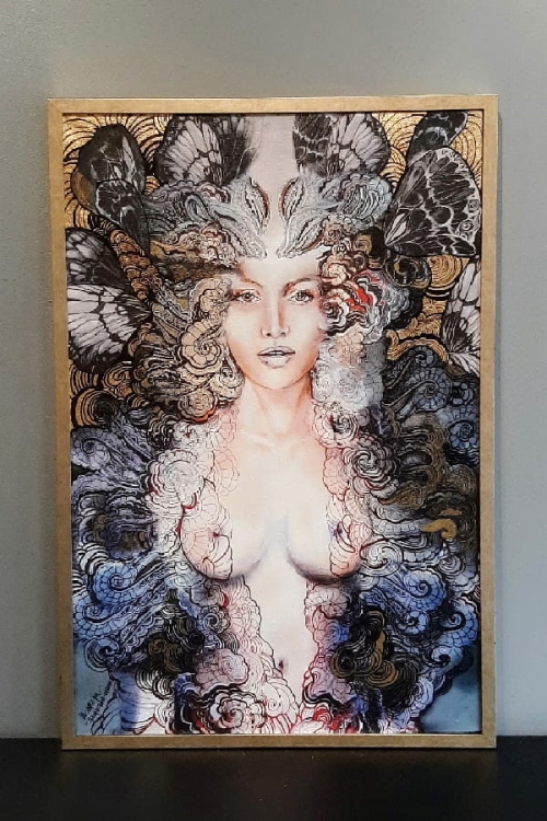 Carmen Freewolna Gold, 60x90 cm, giclee - 2, rama dąb naturalny.jpg