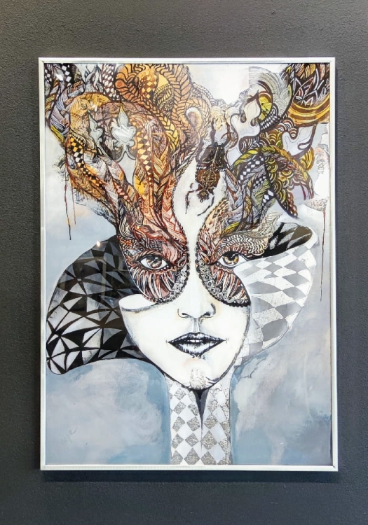 Królowa Margot 50x70, rama alu silver.jpg