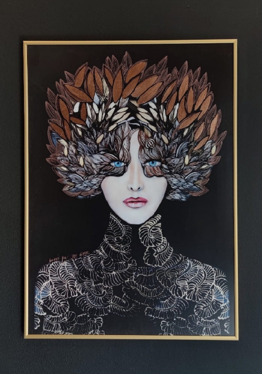 Lady Gorudo Copper ZDOBIONA, 70x100 cm, rama alu gold, antyreflex.jpg