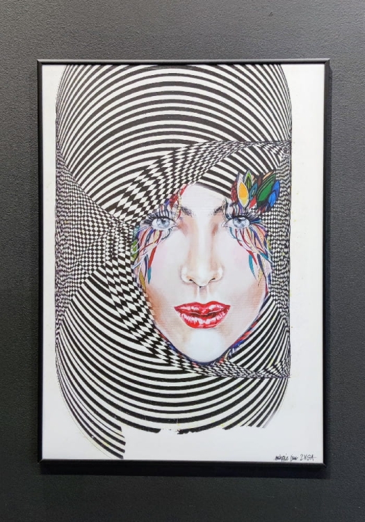 Zyga-1 70x100 cm, rama alu black, antyreflex, black wall.jpg