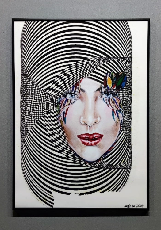 Zyga-1 70x100 cm, rama alu black, antyreflex, grey wall.jpg