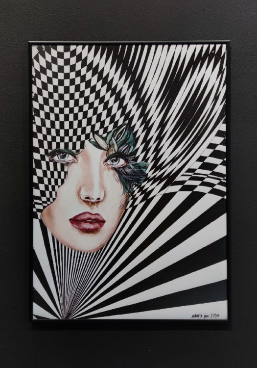 Zyga-2 70x100 cm, rama alu black, antyreflex, black wall.jpg