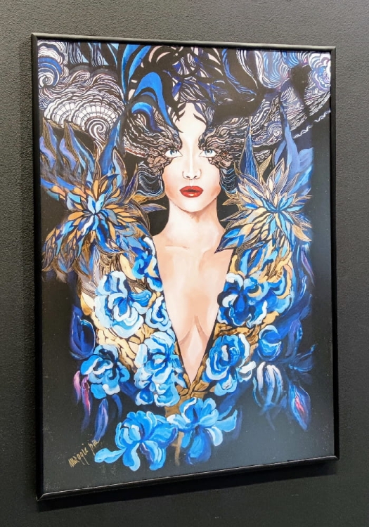 Goldiva Szafiro, 50x70 cm, rama czarna, antyreflex, left side.jpg