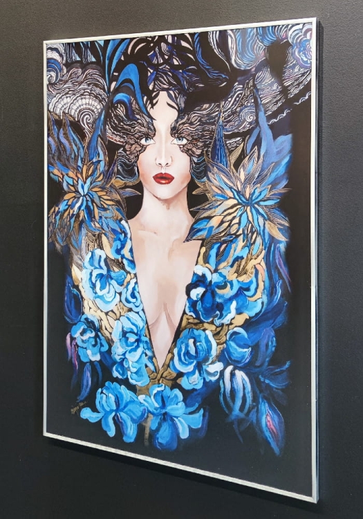 Goldiva Szafiro, 50x70 cm, rama silver, antyreflex, right side.jpg