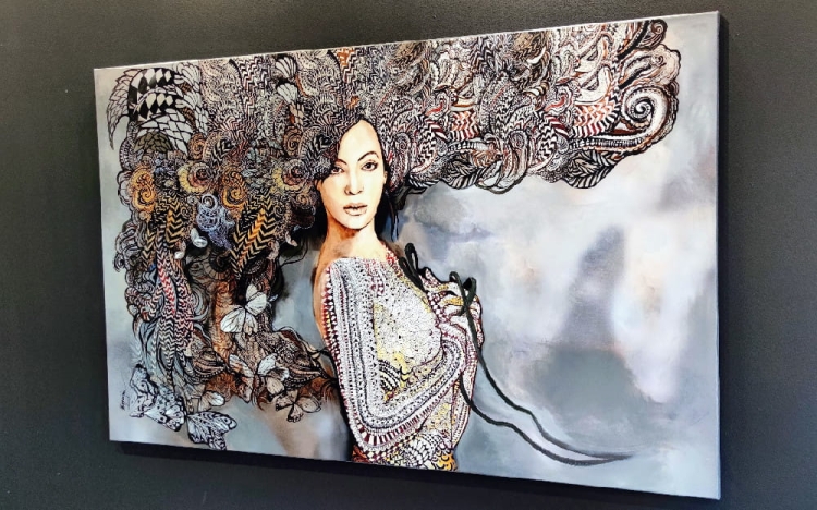 Madame Butterfly Grey, 160x100 cm, technika mieszana, right side.jpg