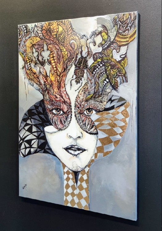 Kruki Balmaina Gold, 70x100, technika mieszana, Maggie Piu, right side.jpg