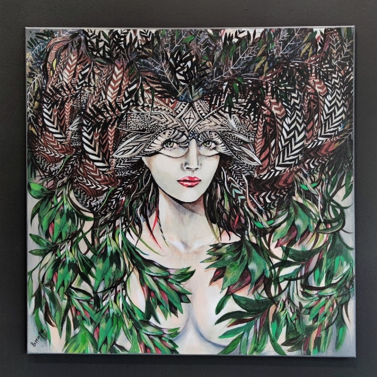 Viridis, 90x90 cm, technika mieszna, black wall.jpg