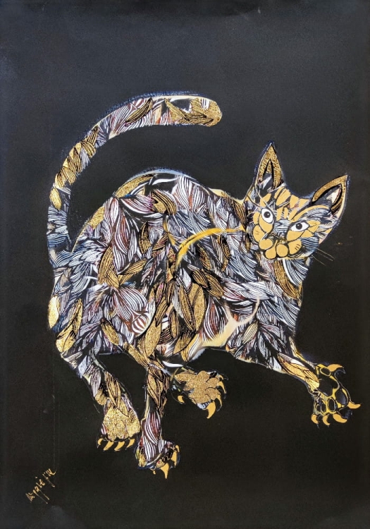 Fat Black Cat, zdobiony plakat 50x70 cm.jpg