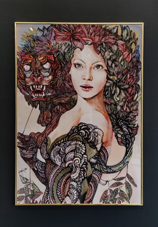 Każdy ma swojego ukrytego tygrysa, plakat zdobiony 50x70, rama złota, połysk.jpg