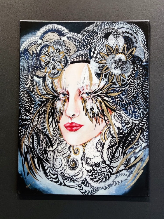 Medusa Black, 60x80 cm, technika mieszana, black wall.jpg
