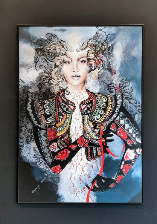 Carmen Popdiva, 70x100 cm, plakat zdobiony przez Maggie Piu, antyreflex, black wall.jpg