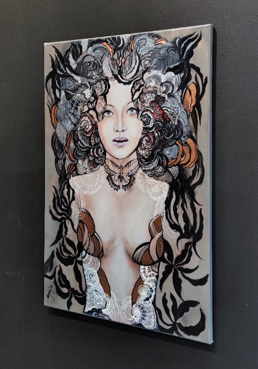 Madame Hashimoto, 60x90 cm, giclee, black wall, right side.jpg