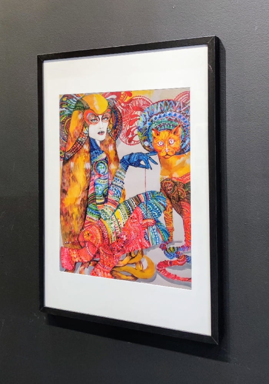 Ina z Rudolfem 40x50, rama basic 52x72 cm, black wall, right side.jpg