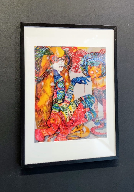 Ina z Rudolfem 40x50, rama basic 52x72 cm, black wall, left side.jpg