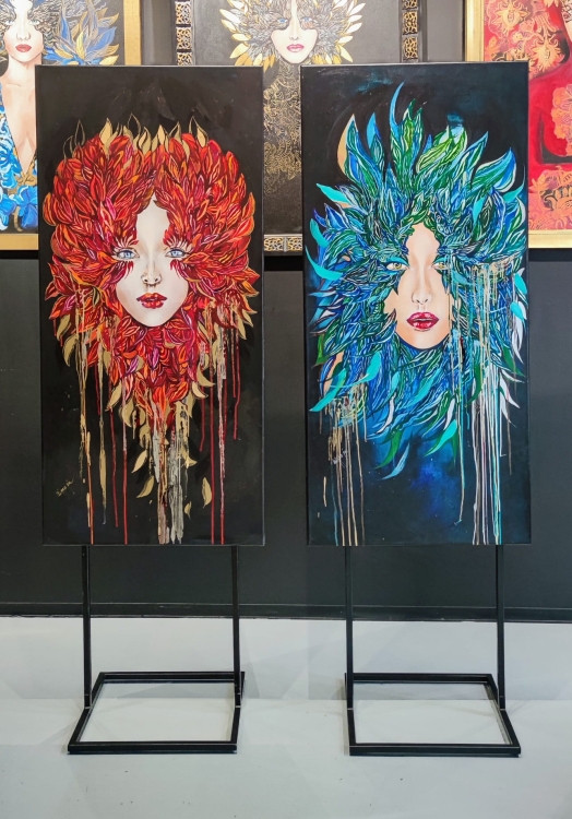 Medusy Miłość jest ślepa, 70x150 cm i Nadzieja, 70x150 cm, akryl na płótnie, galeria.jpg