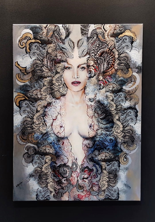 Freewolna Carmen Nova, 80x110 cm, giclee, Maggie Piu, black wall.jpg