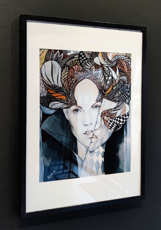 Mistrz i Małgorzata 3, 40x50 cm, rama basic 52x72 cm, v.2, left side, black wall.jpg