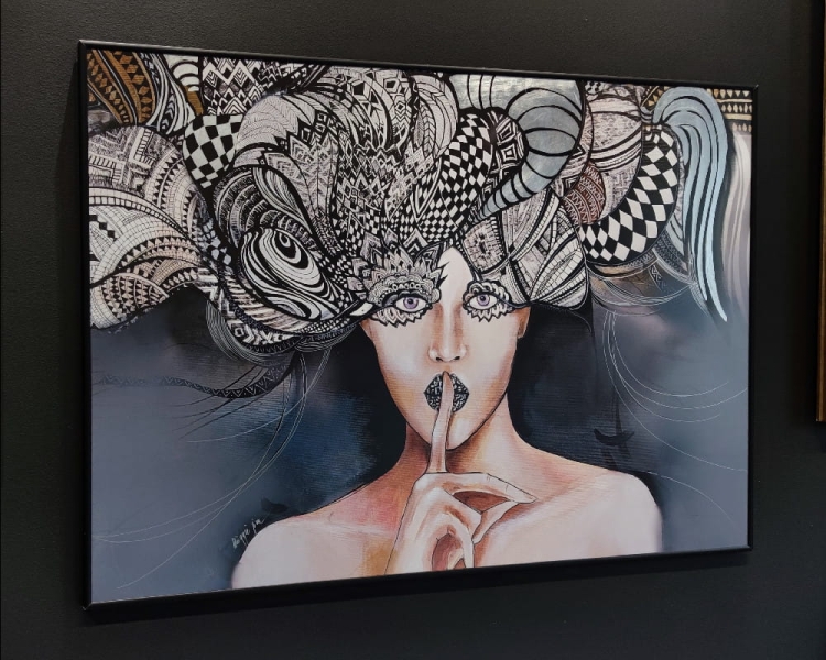 Pożegnanie Aleksandra, 100x70 cm, plakat zdobiony przez Maggie Piu, rama alu black, bok lewy, v2.jpg