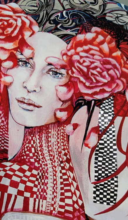 Madame Butterfly Silver, plakat zdobiony, 50x70 cm, perspektywa 2.jpg