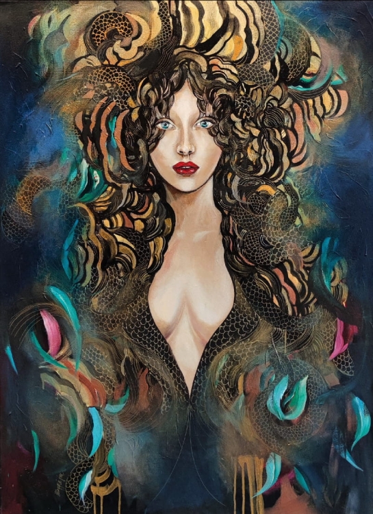 Goldiva Tokage, 80x110 cm, akryl na płótnie, 2022, oryginał 2022.jpg