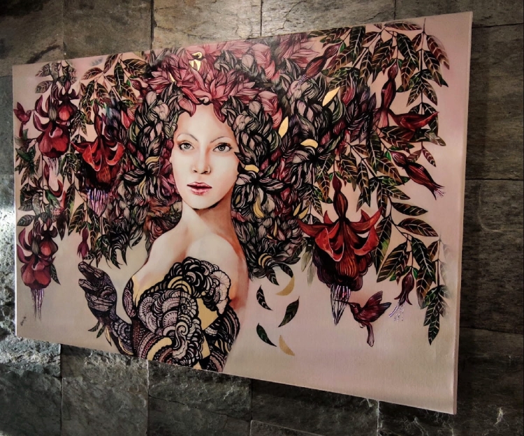 Siostra Tygrysicy bez kota, 120x80 cm, technika mieszana, Maggie Piu, 2022-01, wall, right side.jpg