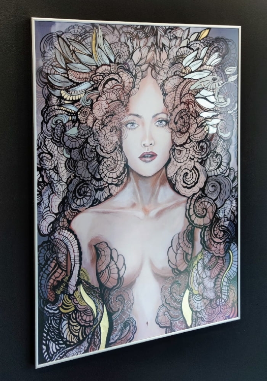 Freewolna Siostra Carmen Silver-gold, plakat zdobiony, 70x100 cm, antyrefleks, left side-2.jpg