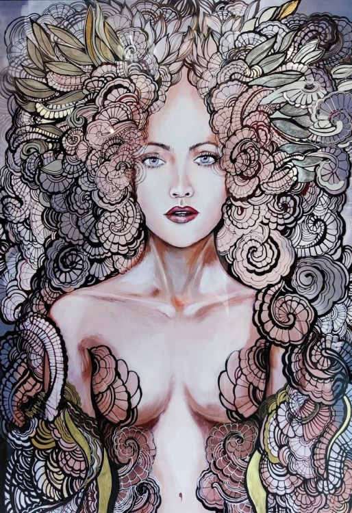 Freewolna Siostra Carmen Silver-gold, plakat zdobiony, 50x70 cm..jpg