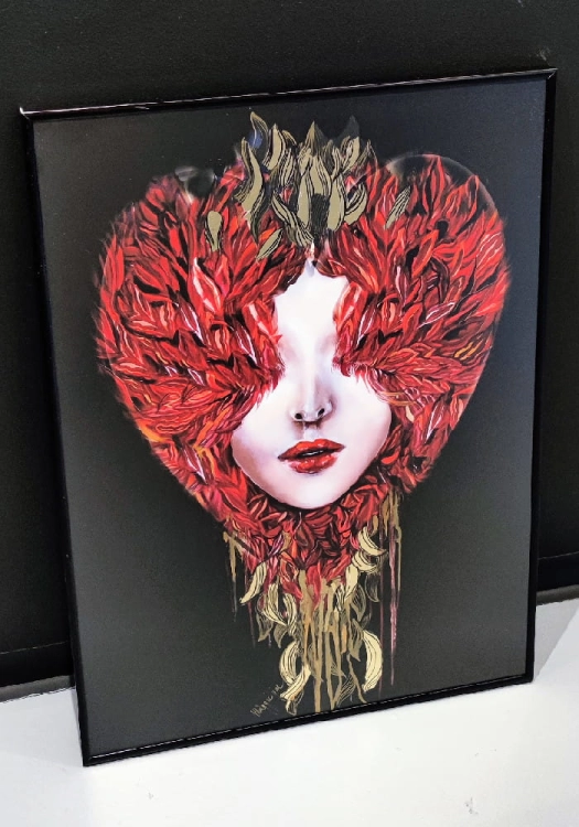 Medusa Miłość jest śłepa, plakat zdobiony 50x70 cm, rama czarna 50x70 cm, antyreflex, gallery otfloor, left side.jpg