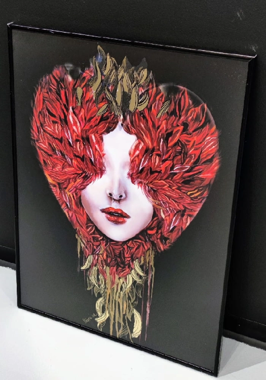 Medusa Miłość jest śłepa, plakat zdobiony 50x70 cm, rama czarna 50x70 cm, antyreflex, gallery otfloor, right side.jpg