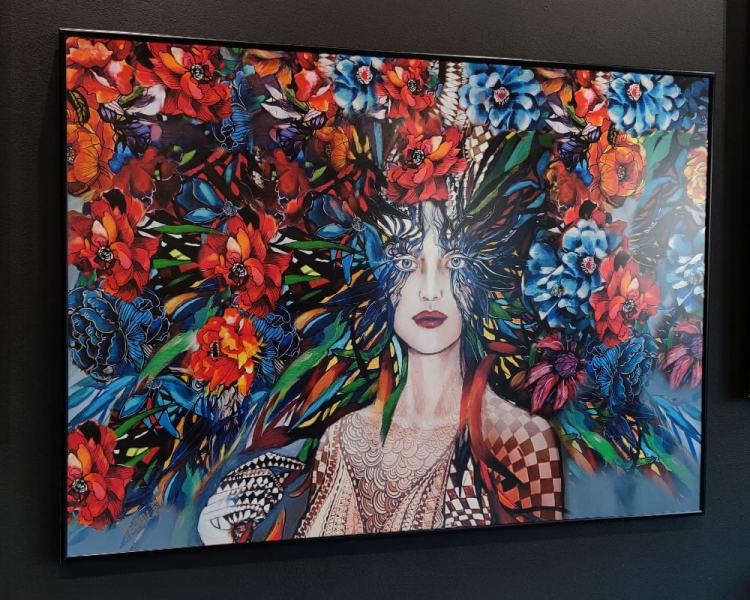 Freewolna Pastereczka 100x70 cm, rama alu black 100x70, antyreflex, left side, black wall.jpg