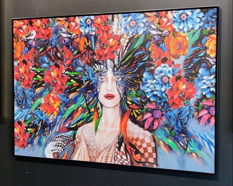 Freewolna Pastereczka 70x50 cm, rama alu black 70x50, antyreflex, right side, black wall.jpg