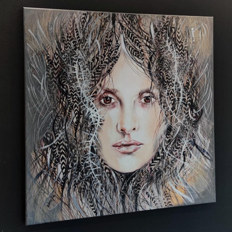 Ave Rita, 80x80 cm, giclee, Maggie Piu, black wall, left side.jpg