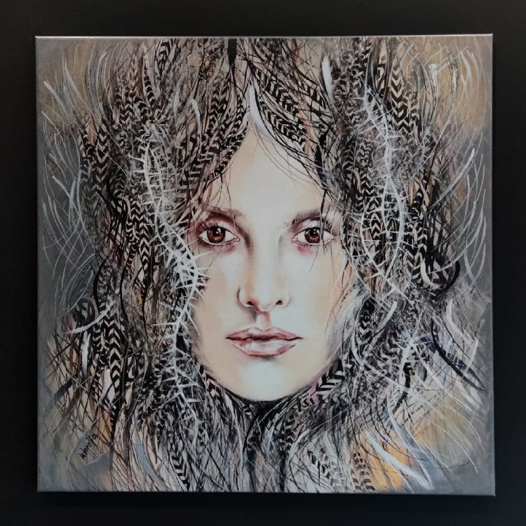 Ave Rita, 80x80 cm, giclee, Maggie Piu, black wall.jpg