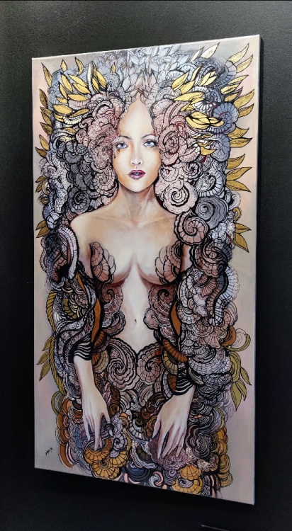 Freewolna Siostra Carmen Gold, 80x150 cm, technika mieszana, prawa strona.jpg