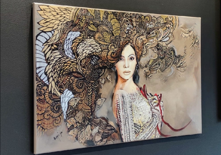 Madame Butterfly Sepia, 90x60 cm, giclee, Maggie Piu, left side.jpg