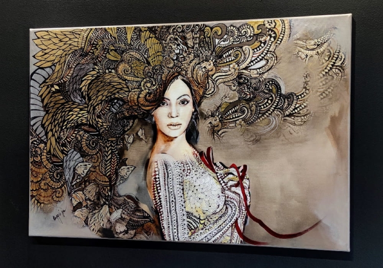 Madame Butterfly Sepia, 90x60 cm, giclee, Maggie Piu, right side.jpg
