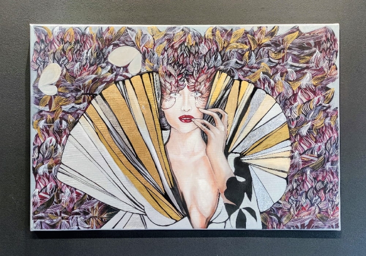 Opętana przez Motyla, 90x60 cm, giclee, Maggie Piu, black wall.jpg