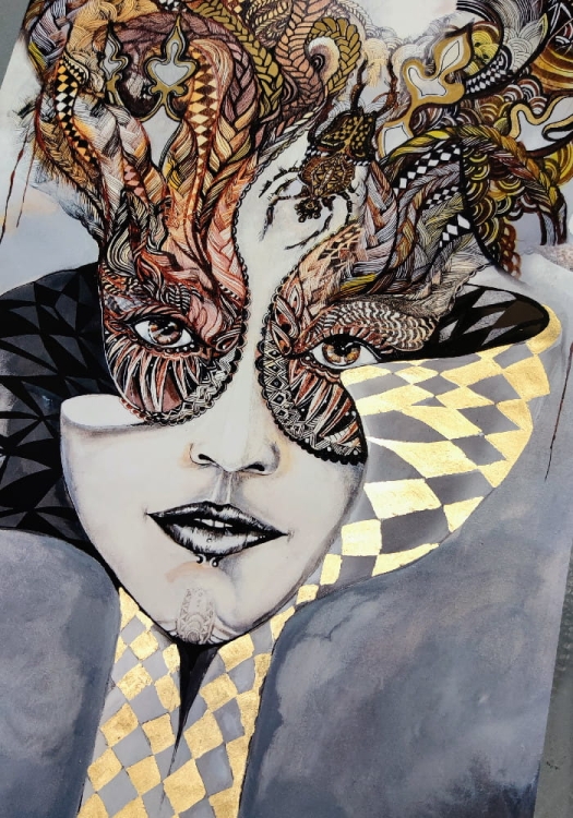 Królowa Margot Gold zdobiona 50x70, perspektywa 2, v2.jpg