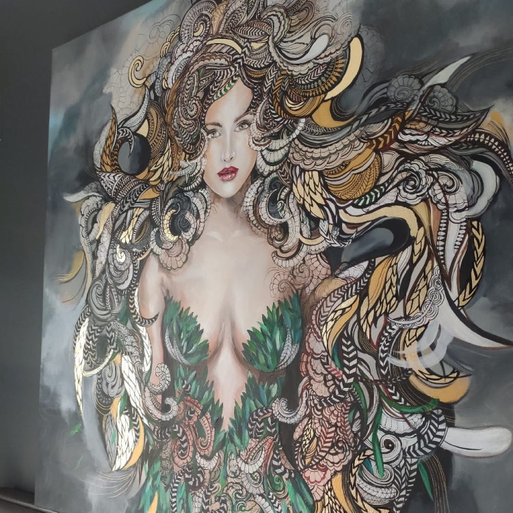 Goplana, 120x120 cm, akryl na płótnie, Maggie Piu, 2022, perspektywa prawa.jpg